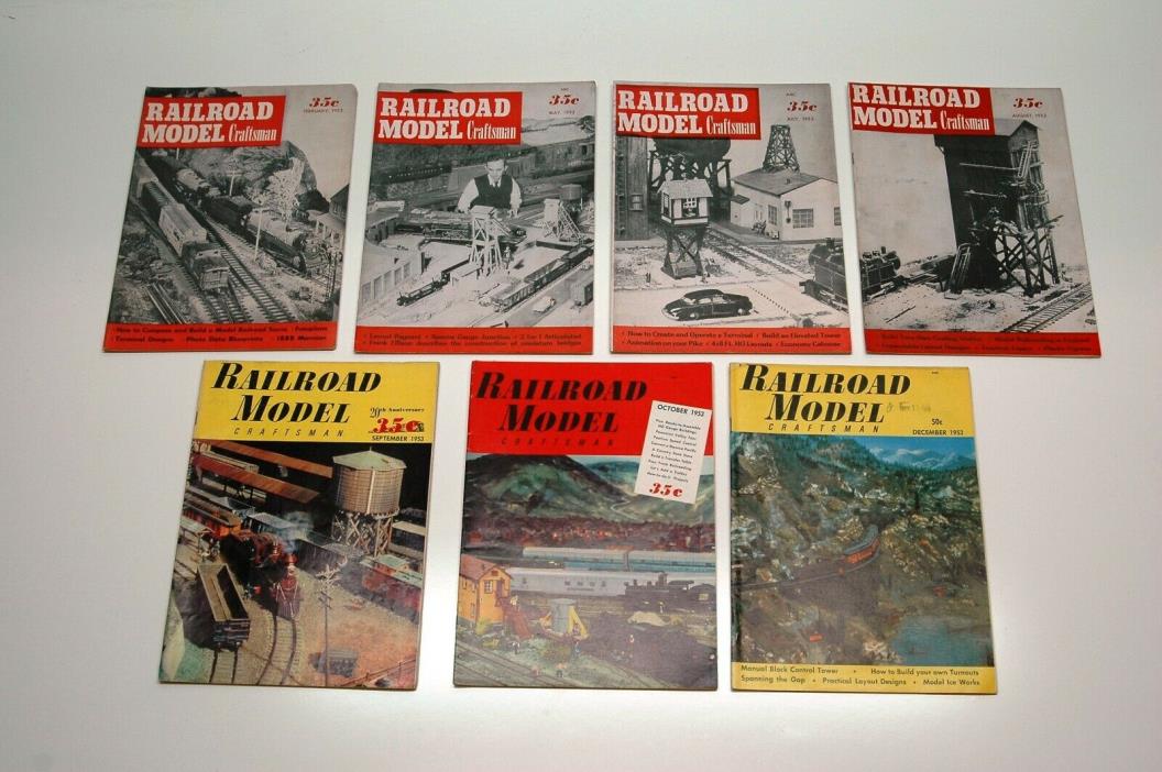 SET OF 7 RAILROAD MODEL CRAFTSMAN 1953 MAGAZINES FOR CHARITY