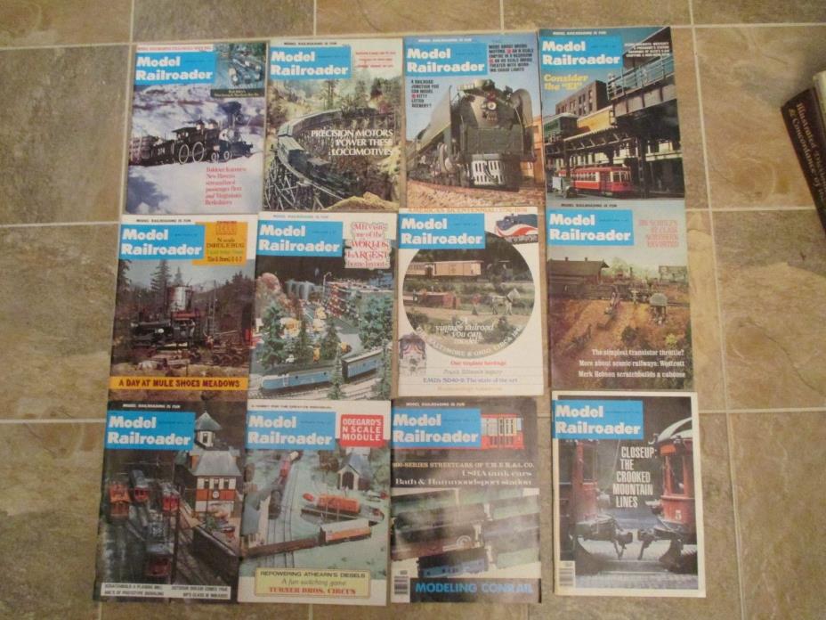 Model Railroader Railroad Trains Magazine complete year 1976