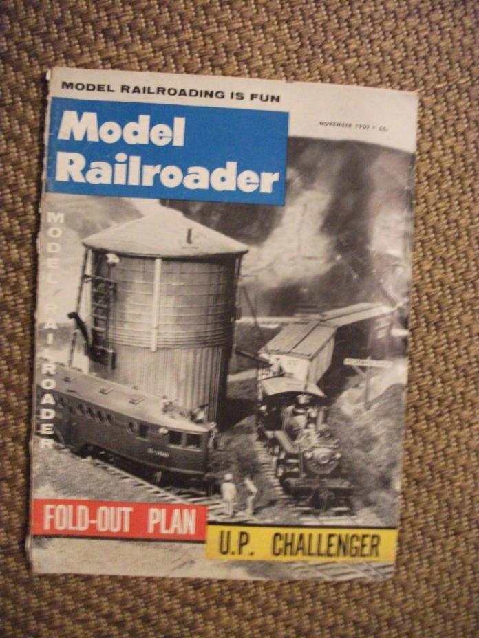 November 1959 Model Railroader Train Magazine Fold Out Plan U.P. Challenger c