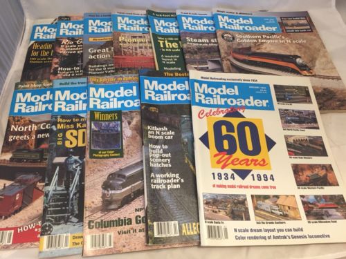 Model Railroader Back Issue Magazines 1994 Complete Year