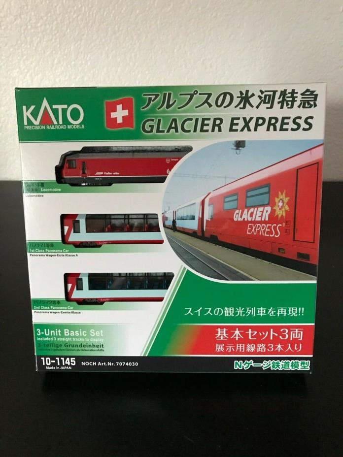 KATO N-Scale 'Glacier Express' 3-Car Set (w/Powered Car) (Shipping from US!)