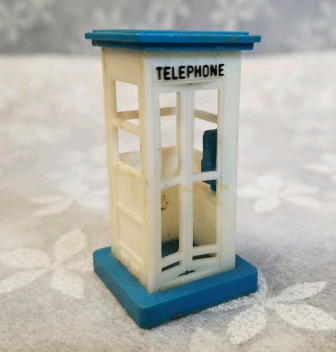 Vintage PHONE BOOTH MODEL RAILROAD Accessories Dollhouse Furniture Plastic #cb