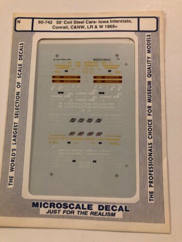 Micrscale Decal N 60-742 50’ Coil Steel Cars-Iowa Interstate,Conrail,C&NW,LR & W