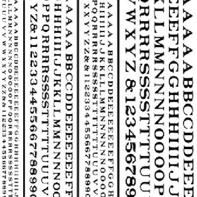 Woodland Scenics DT505 RR Black Roman Letters Dry Transfer Decals (1 Sheet)