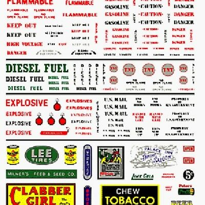 Woodland Scenics DT557 Data, Warning Labels & Commercial Signs Dry Transfer