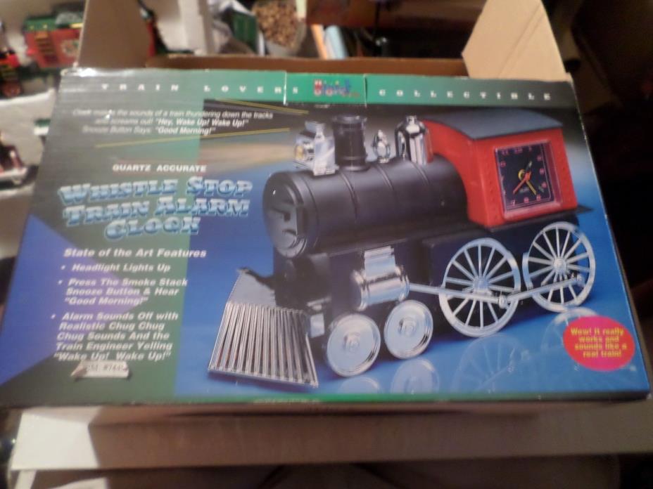 Vintage Whistle Stop Train Alarm Clock in Box Train Lovers Collectible Item#7449