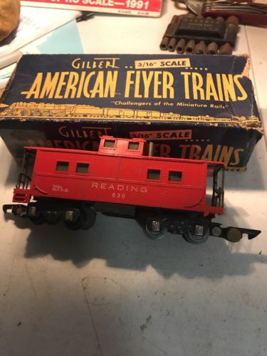 1- VINTAGE AMERICAN FLYER TRAIN CAR S SCALE READING #630 CABOOSE