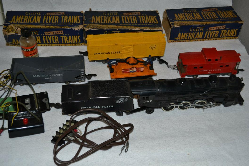 Gilbert American Flyer 282 Chicago Loco Tender PARTS Two Man Hand Car Caboose +