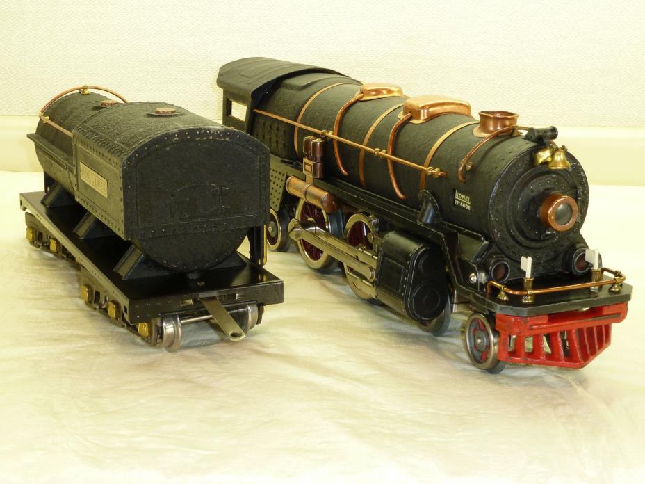 LIONEL 1932-33 BLACK CRACKLE 400E LOCO & 400T TENDER - RARE