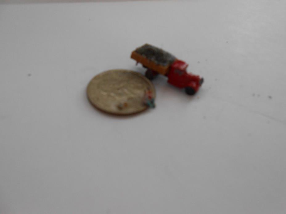 Z SCALE 30'S RED  WEST COAST SAND TRUCK CAST METAL HANDPAINTED 4 MARKLIN LAYOUT