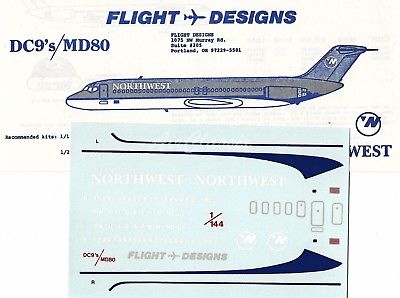 Decals: 1/144 Douglas DC-9/MD-80 Northwest by Flight Designs