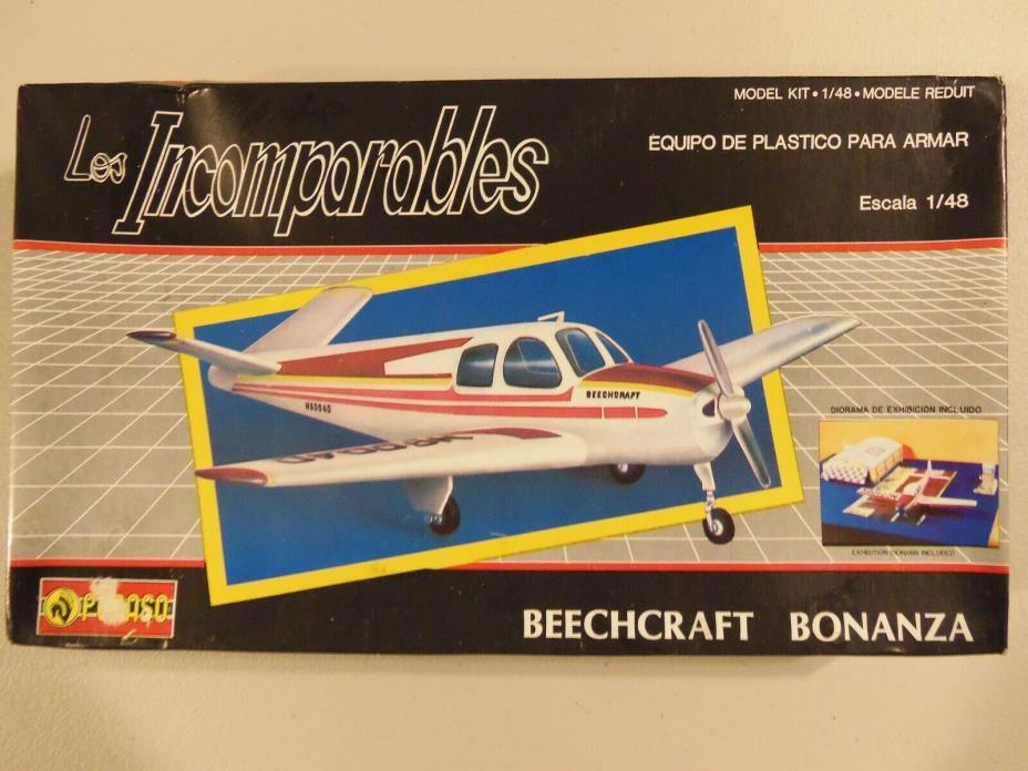 Pegaso  #P5030 1/48 Beechcraft Bonanza with paper airfield hanger diorama cards