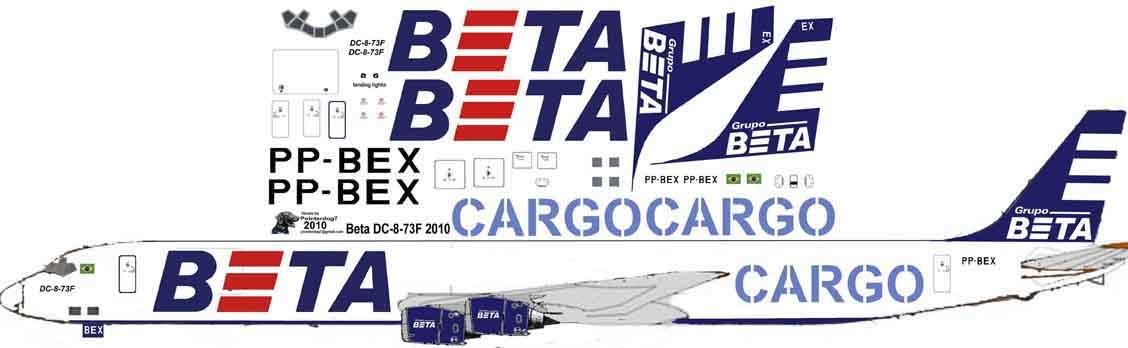 Beta Cargo Douglas DC-8-73F  decals for Minicraft 1/144 kits