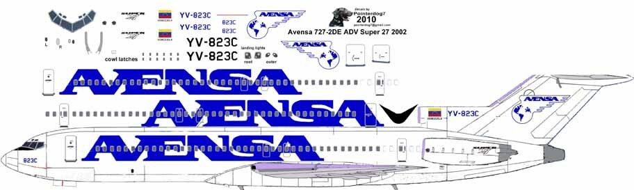 Avensa Boeing Super 27 727-200 decals for Minicraft 1/144 kit