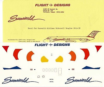 Decals: 1/144 Douglas DC-9 Sunworld Airlines by Flight Designs