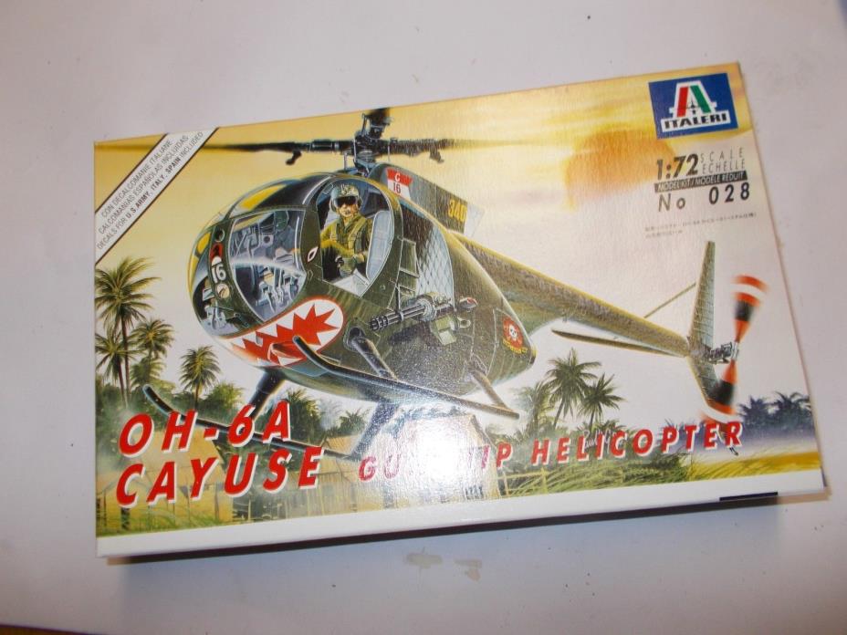 Italeri 1/72 Model Helicopter 028 OH-6A Cayuse Gunship Helicopter New Opened Box