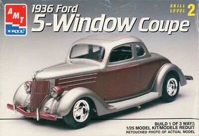AMT ERTL 1:25 1936 Ford 5 Window Coupe Plastic Model Kit #6924U
