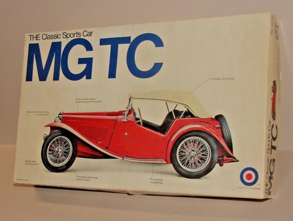 Vtg Entex MG TC 1/16 Scale Model Classic Sports Car Kit Parts Sealed