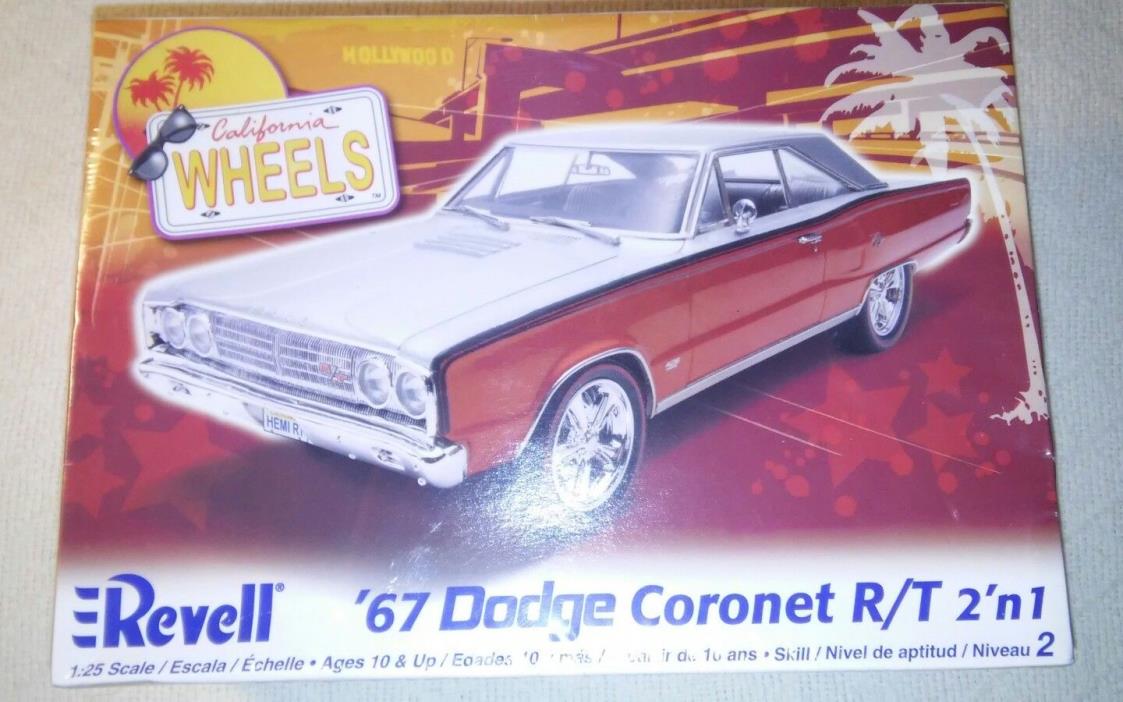 Revell 1967 Dodge Coronet R/T 2 in 1 1:25 Scale Model Kit California Wheels NEW