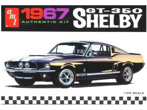 AMT 1967 Ford Shelby GT350 1/25 Scale Plastic Model Kit molded in WHITE
