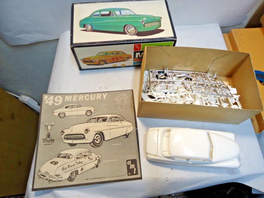 vintage AMT 1949 Mercury Club Coupe Car Model Kit w Instructions uncompleted NR