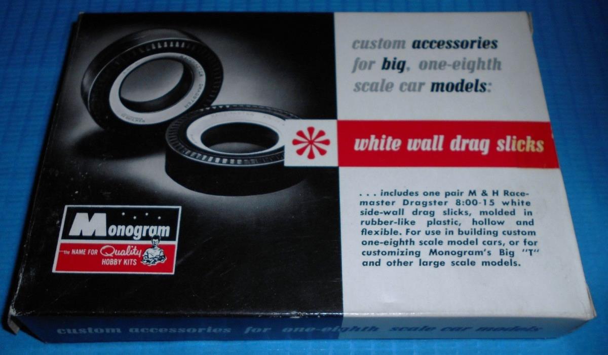 Vintage Monogram 1/8 Scale Whitewall Slicks-Nice AK-206-Model Car Swap Meet