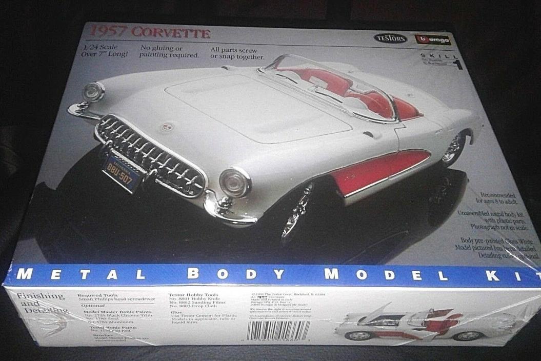LOWERED PRICE '57 VETTE ROADSTER METAL BODY KIT-PARTS FACTORY SEALED 1/24 SCALE