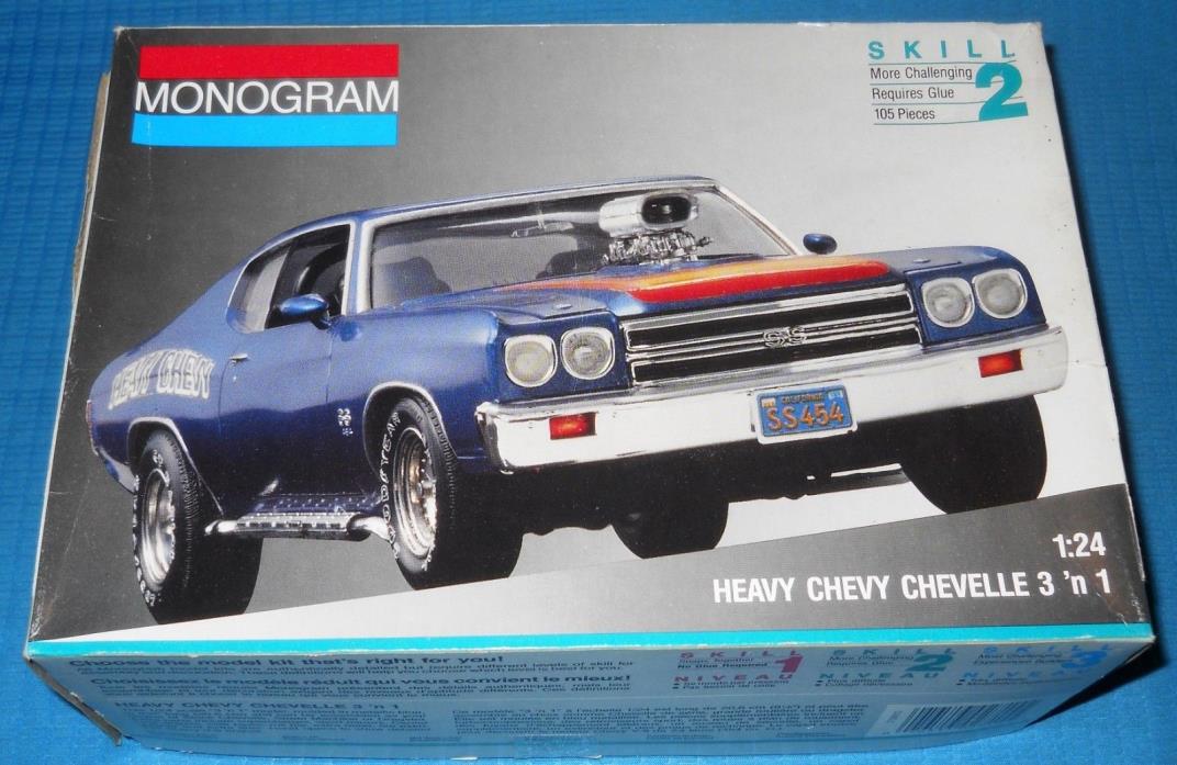 Monogram Heavy Chevy Chevelle-Centerline Wheels-Blown Big Block 1/24 Scale Kit