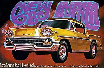 AMT 1958 Chevy Impala (White), 1/25, New (2015), Factory Sealed Box