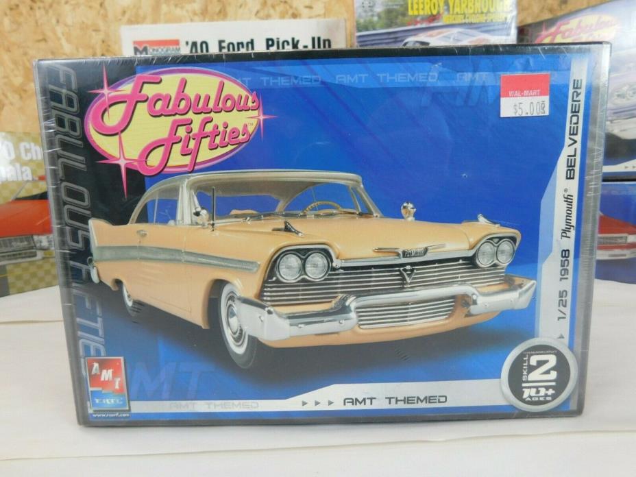 1958 PLYMOUTH BELVEDERE SEALED BOX AMT/ERTL FABULOUS FIFTIES 1:25 SCALE MOD-12
