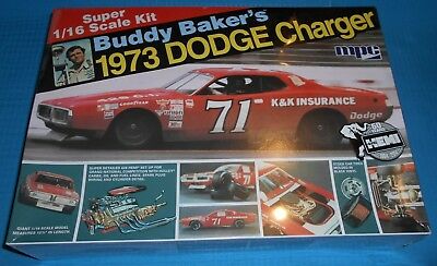 MPC Buddy Baker's 1973 Dodge Charger Big 1/16 Scale Kit-NEW-Model Car Swap Meet