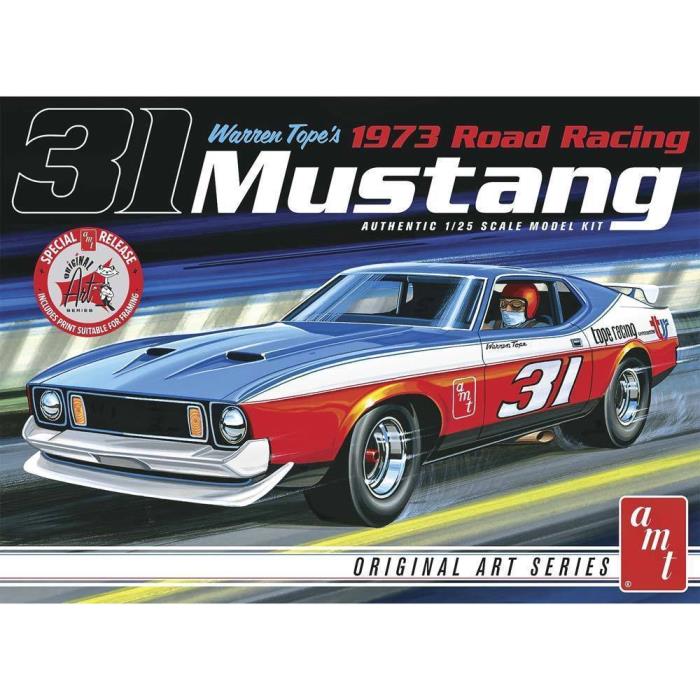 AMT #896 Warren Tope 1973 Ford Mustang Trans Am Road Racing Model Kit 1/25-MINT