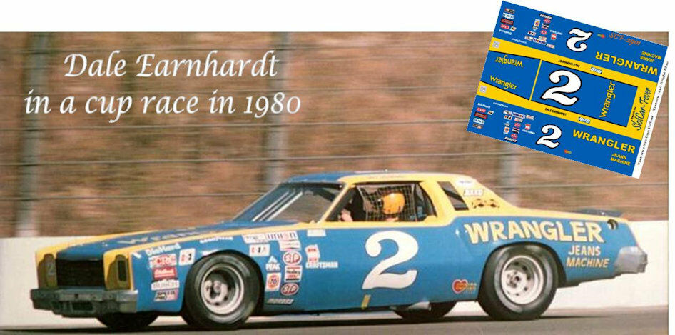 CD_2901 #2 Dale Earnhardt Wrangler 1975  Monte Carlo  1:24 Scale DECALS