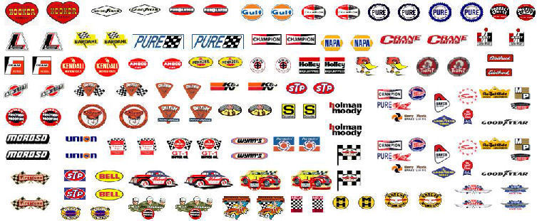 CD_CA_002 Contingency Sponsor Stickers #2 BLACK BACKGROUND  1:18 Scale DECALS
