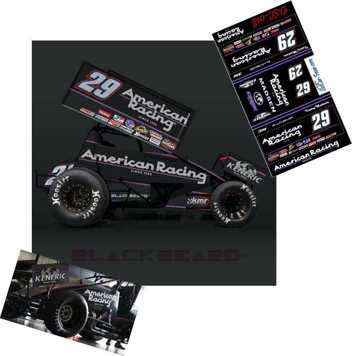 CD_SC_018 #29 Kerry Madsen American Racing Sprint Car   1:24 DECALS