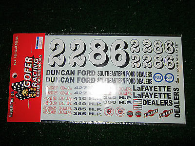 GOFER RACING DECALS NUMBERS AND SPONSORS ITEM #11008
