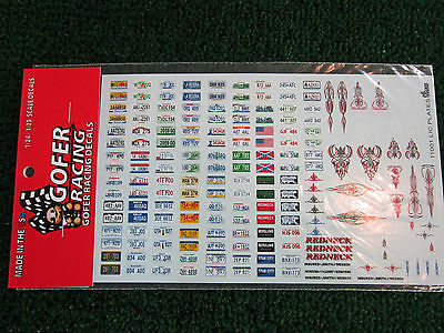 GOFER RACING DECALS LICENSE PLATES AND PIN STRIPES #11001