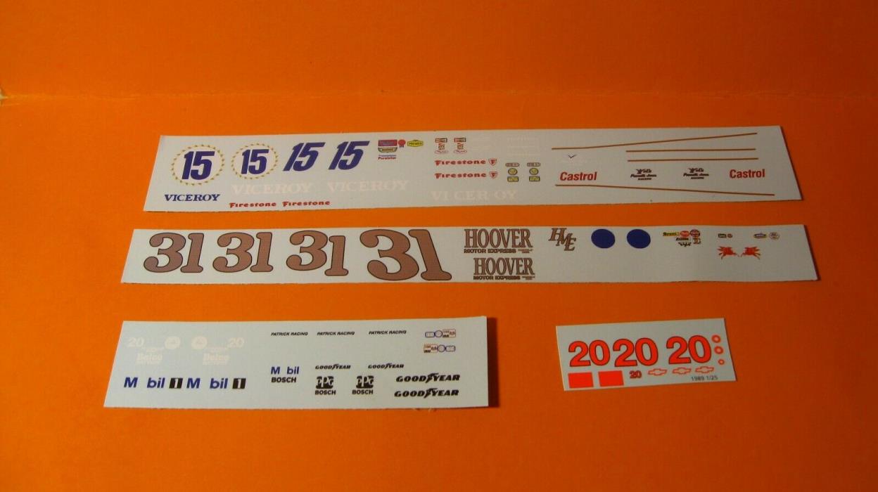 1/25 SCALE- 1989 PATRICK RACING - 1961 HOOVER MOTOR SPECIAL - 1974 VICEROY EAGLE