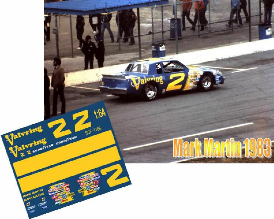CD_1166 #2 Mark Martin   1983 Valyring Monte Carlo    1:64 Scale DECALS