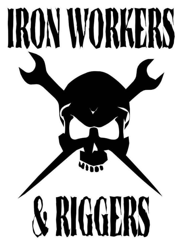 IRON WORKER AND RIGGERS SKULL WRENCH 5 X 7 VINYL CAR TRUCK WINDOW DECAL STICKERS