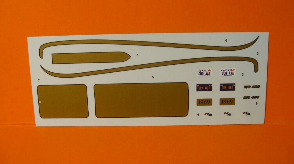 MODEL DECAL - 1969 HURST OLDS BY AMT - FREE SHIPPING