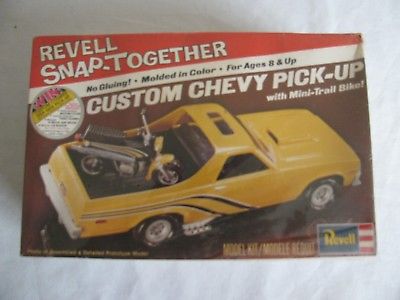 Revell 1/32 Scale Snap Together Custom Chevy Pickup Truck w/ Mini Bike #H-1129