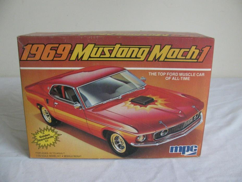 Vintage MPC 1/25 Scale 1969 Ford Mustang Mach I Model Car Kit #0731 NIB