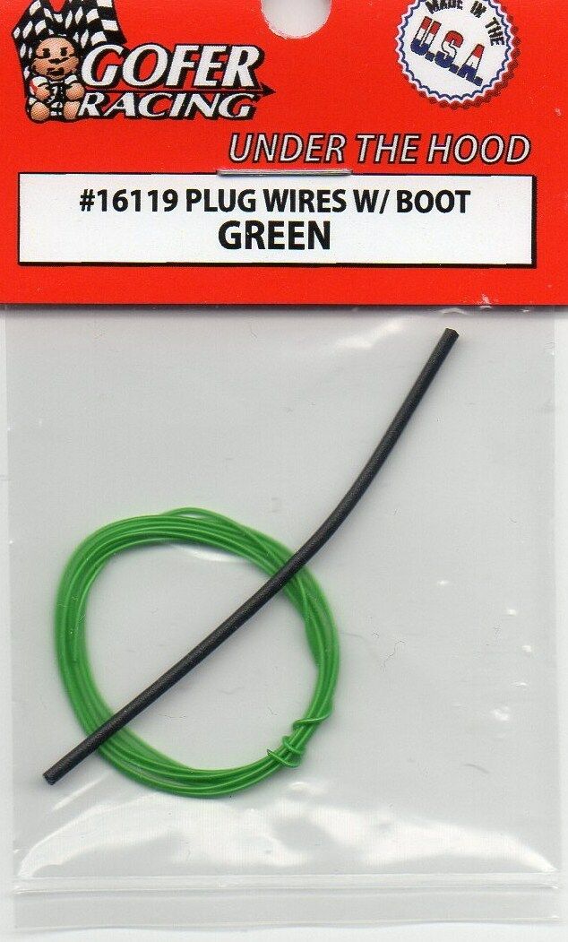New Gofer Racing Green Spark Plug Wires with Black Boot 1:24-1:25 16119