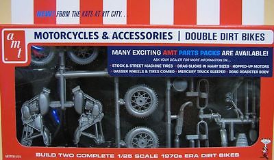AMT Parts Pack of (2) Dirt Bikes 1:25 Scale Model Kit   NEW