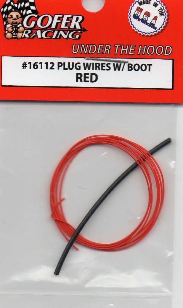 New Gofer Racing Red Spark Plug Wires with Black Boot 1:24-1:25 16112