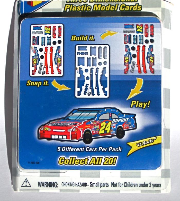 NASCAR (5) Plastic Model Cars *FACTORY SEALED* Build It Snap It Play! They ROLL!