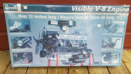 Revell Visible V-8 Engine Plastic Model Kit Sealed Faded 1:4 Scale Free Shipping