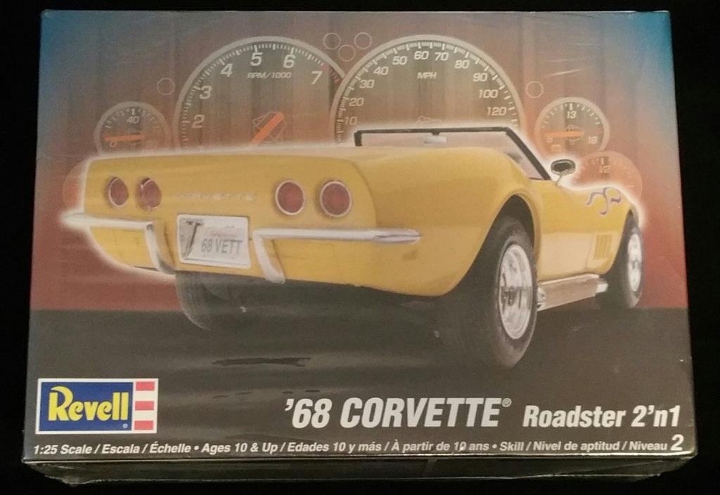 SEALED 1968 '68 Chevrolet Corvette Roadster REVELL Kit 85-2544 Scale 1:25 1/25