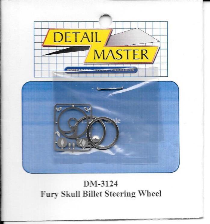 Detail Master Fury Skull Billet Steering Wheel,  Photo Etch 1/24 -25 3124 ST